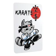 Quadro Metal Karatê Gatinho Marcial Arte Kanji Foto mini 1