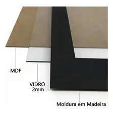 Quadro Moldura 60x40 C/ Vidro Moldura Laqueada Cor Preto Foto mini 3