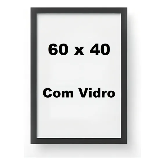 Quadro Moldura 60x40 C/ Vidro Moldura Laqueada Cor Preto Foto 1