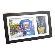 Quadro Moldura Portamedalha - Foto E Medalha Horizontal Cor Preto e Branco Quatro Lados Porta Medalhas Foto mini  3