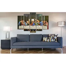 Quadro Mosaico 5 Peças Santa Ceia Jesus Apostolos Hd Foto mini 3