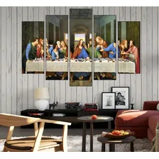 Quadro Mosaico 5 Peças Santa Ceia Jesus Apostolos Hd Foto mini 2