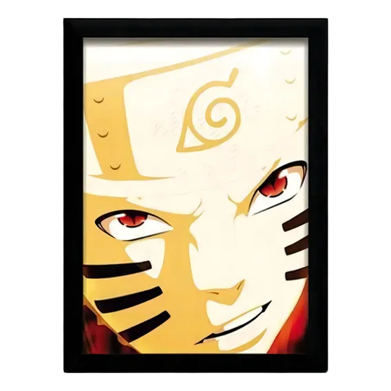 Quadro Naruto Modo Kurama Com Moldura Foto 1