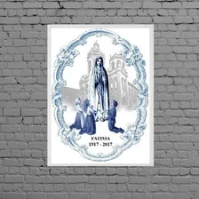 Quadro Nossa Senhora De Fátima 33x24cm - Com Vidro Foto mini 1