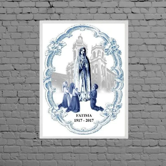 Quadro Nossa Senhora De Fátima 33x24cm - Com Vidro Foto 1