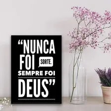 Quadro Nunca Foi Sorte Sempre Foi Deus 33x24cm - Com Vidro Foto mini 2