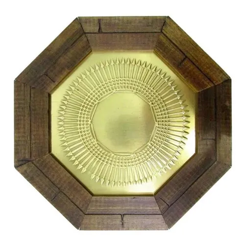 Quadro Oitavado Feng Shui Desimpregnador Madeira Escura Foto 1