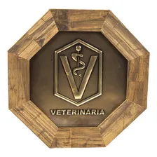 Quadro Oitavado Profissão Veterinária Moldura Madeira 18 Cm Foto  mini 1