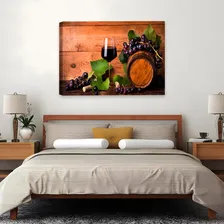 Quadro Para Cozinha Restaurante Vinho Uvas Luxuoso Grande Printoriah Foto mini  3