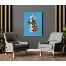 Quadro Para Quarto Sala Colorido Instrumento Musical Música Foto mini  2