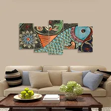 Quadro Peixe Abstrato Mosaico 5 Peças Fish Decorativo Foto mini  3