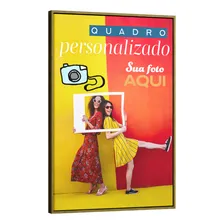Quadro Personalizado Com Sua Foto Feito Em Tela Canvas 40x60 Cor Em Cores Armação Dourado Foto mini 1