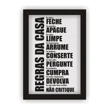 Quadro Placa Decorativa Mdf Regras Da Casa Com Moldura Foto  mini 1