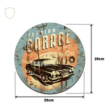 Quadro Placa Decorativa Redonda - Premium Garage Foto mini 4