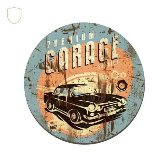 Quadro Placa Decorativa Redonda - Premium Garage Foto 1