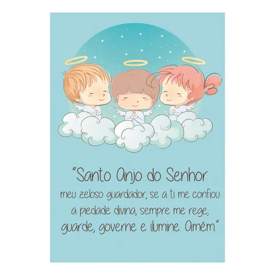 Quadro Plaquinha Decorativa Mdf Santo Anjo Do Senhor - Fr130 Foto 1