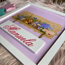 Quadro Porta Maternidade Safari Enfeite Decorativo Quarto 30 Cor Rosa Foto mini 4