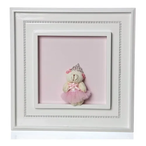 Quadro Porta Maternidade Ursinha Ursa Bailarina Pérolas Beb Foto 1