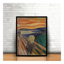 Quadro Preta Arte O Grito De Edvard Munch 60x40 Com Moldura Foto mini 2
