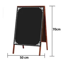 Quadro Propaganda Quadro Negro 2 Faces 70x50cm 1 Cor Preto Cor da armação Mogno Foto mini 2