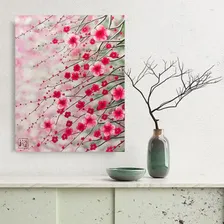 Quadro Sakura Flor De Cerejeira Acrílico Pintado 40x50cm Foto  mini 1