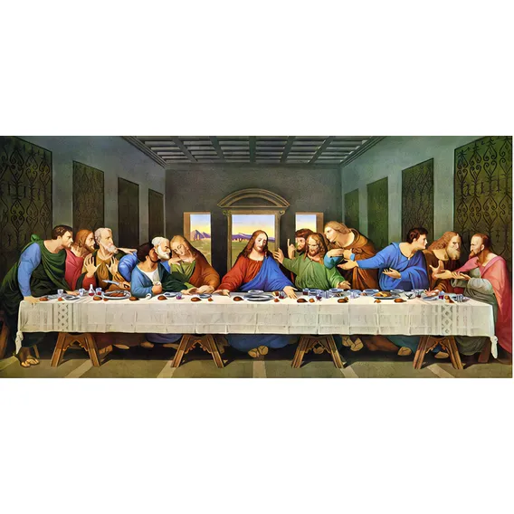 Quadro Santa Ceia Vintage Jesus Cristo 100x50cm Tela Canvas Cor Outro Foto 1