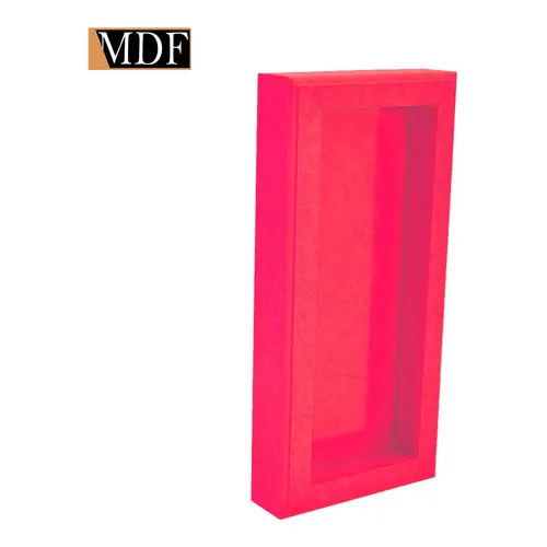 Quadro Scrapbook 26x11x4 Com Vidro Madeira Mdf Pintado Cor Rosa Foto 1