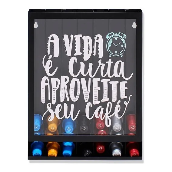 Quadro Suporte Porta Cápsulas Nespresso Para 70 Cápsulas Cor Preto Foto 1