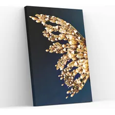 Quadro Tecido Borboleta Cristais Dourado Minimalista 60x90cm Foto mini 2
