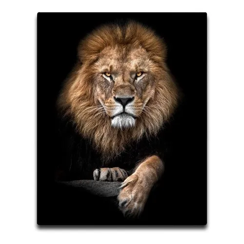 Quadro Tela Decorativo Leão Luxo 90x60 Grande Foto 1