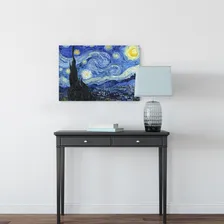 Quadro Van Gogh Noite Estrelada Arte Tela Canvas Cor Azul Foto mini 2