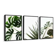Quadros Decorativos Folhagem Verde Com Moldura Sala Quarto Foto  mini 1