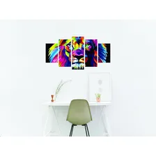 Quadros Decorativos Leao Abstrato Sala Quarto 3mm Cores Foto mini  2