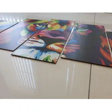 Quadros Decorativos Leao Colorido Religioso Quarto, Sala Foto mini 4