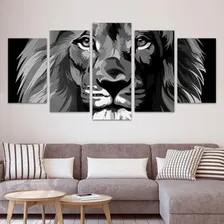 Quadros Decorativos Leão Preto E Branco Sala Quarto X4Adesivos Foto mini 2