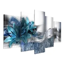 Quadros Decorativos Para Sala Flores Azul Turquesa Abstratos Foto mini 1