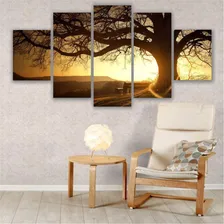 Quadros Decorativos Sala Árvore Da Vida Entardecer Sol Foto mini 3