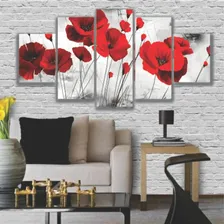 Quadros Decorativos Sala Quarto Flor Papoula Vermelha Foto mini 3