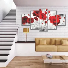 Quadros Decorativos Sala Quarto Flor Papoula Vermelha Foto mini 4