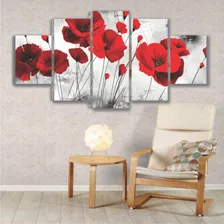 Quadros Decorativos Sala Quarto Flor Papoula Vermelha Foto mini 2