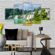 Quadros Mosaico Mdf Paisagem Natureza Cachoeira 115x60cm Foto mini  2