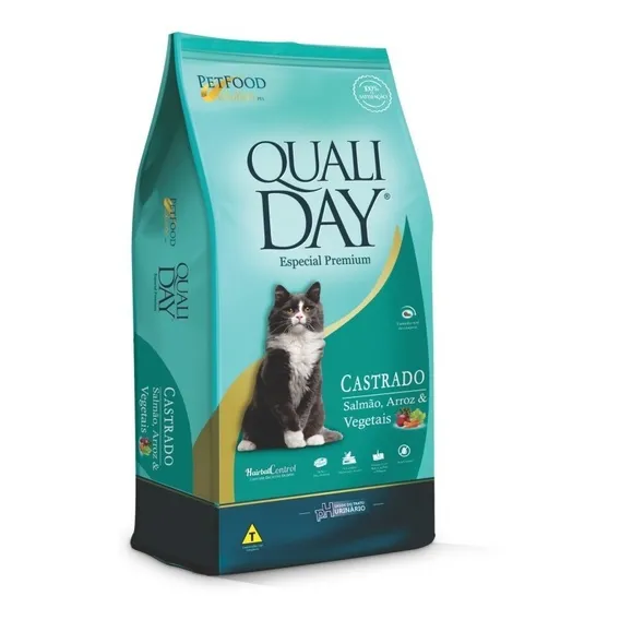 Qualiday Cat Castrado Salmão Arroz Vegetais 10kg Foto 1