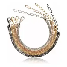 Quarteto De Pulseiras Italianas Malhas Folheadas Ouro 18k Foto mini 1