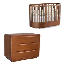 Quarto Bebê Completo Evolutivo Com Berço E Cômoda Mel Foto  mini 1