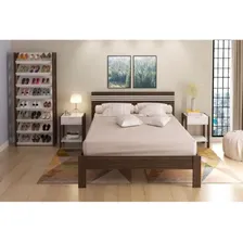Quarto Casal Completo 4 Peças Cama De Cm8009 + 2 Mesas Cabe Foto  mini 1