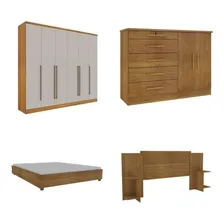 Quarto Casal Completo Guarda Roupa 6 Portas Com C么moda Cama Foto mini 2