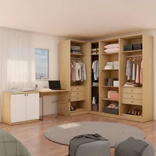 Quarto Completo Infinity 2 Portas 6 Gavetas Savana/branco - Cor Marrom Foto mini  2