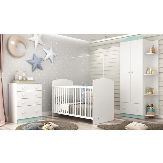 Quarto Completo Multim贸veis Jo茫o E Maria Fg3018 Bco/colorido Foto 1