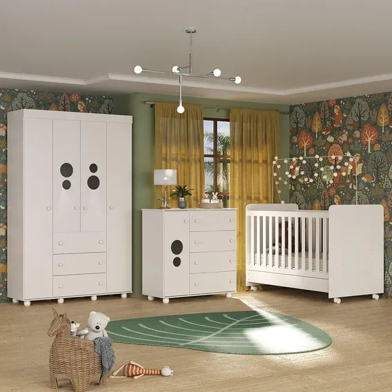 Quarto Completo Pimpolho Berço 3 Em 1 E RodÃzios Multimóveis Foto 1