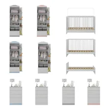 Quarto de Bebê Completo com Berço 3 em 1 com Colchão Multimóveis MP4154 Cor Branco Foto mini 4